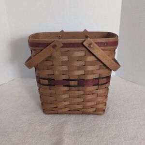 Longaberger Basket Tall Key All American Swing Handles 1991 USA